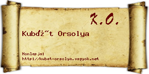 Kubát Orsolya névjegykártya